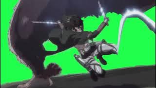 Levi VS Beast Titan Anime Green Screen [4K]