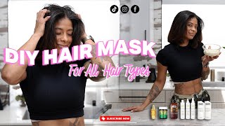 HOW TO GET SHINY & SILKY HAIR AFTER 1 USE  DIY HAIR MASK FOR ALL HAIR TYPES