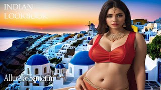 4K AI ART Indian Lookbook Plus Size Goddess Model Video - Santorini, Greece