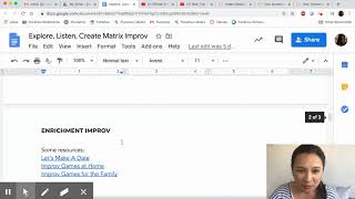 Improv Explore, Listen, Create Matrix Explained