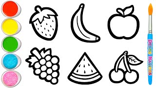 Dibuja y Colorea Frutas con Dedos Mágicos 🍓🍌🍎🍇🍉🍒🥝🍊 Dibujos Fáciles Para Niños #29