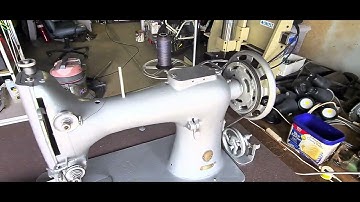 132K6 All cleaned up, fitted with a variable speed servo motor for slow sewing.  176 pages in video.
