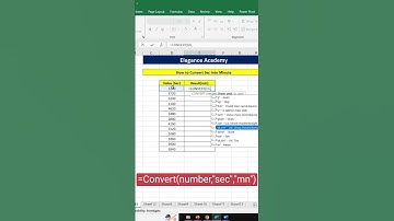 How to Convert Sec into Min #excel #msexcel #shortsvideo #eleganceacademy #ytshorts #tricks #shorts