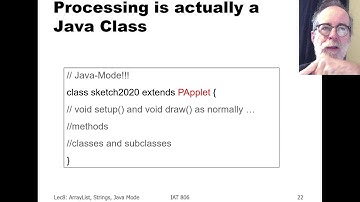 IAT806 Lecture 8.3  Java Mode