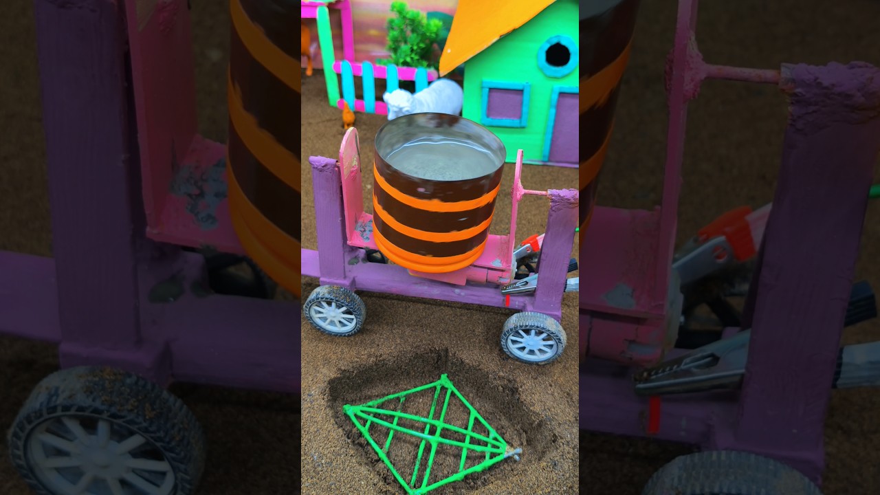 Satisfying Mini Cement Pouring | Handmade Construction