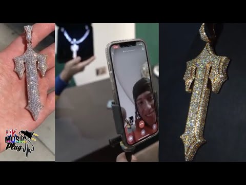 Central Cee gets gifted a buss down pendant from Trapstar for his birthday