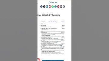 Free Editable CV Template