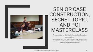 2026 SADA Education Evening 3: Secret Topic Case Construction, POI and Rebuttal Masterclass