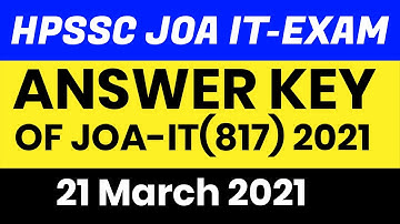 HPSSC Junior Office Assistant Answer Key 2021 | Tims Academy