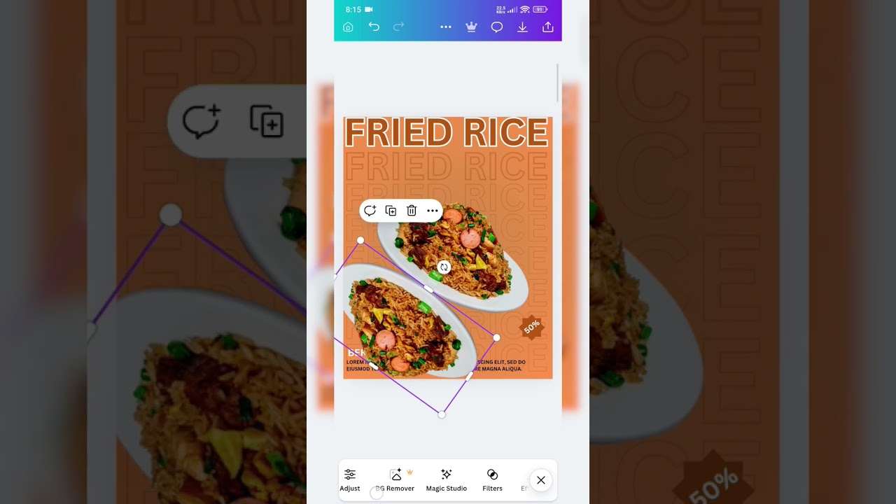 Fried Rice Canva design  poster