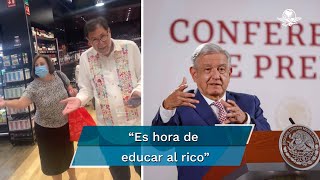 AMLO defiende a Fernández Noroña tras ser increpado en el City Market