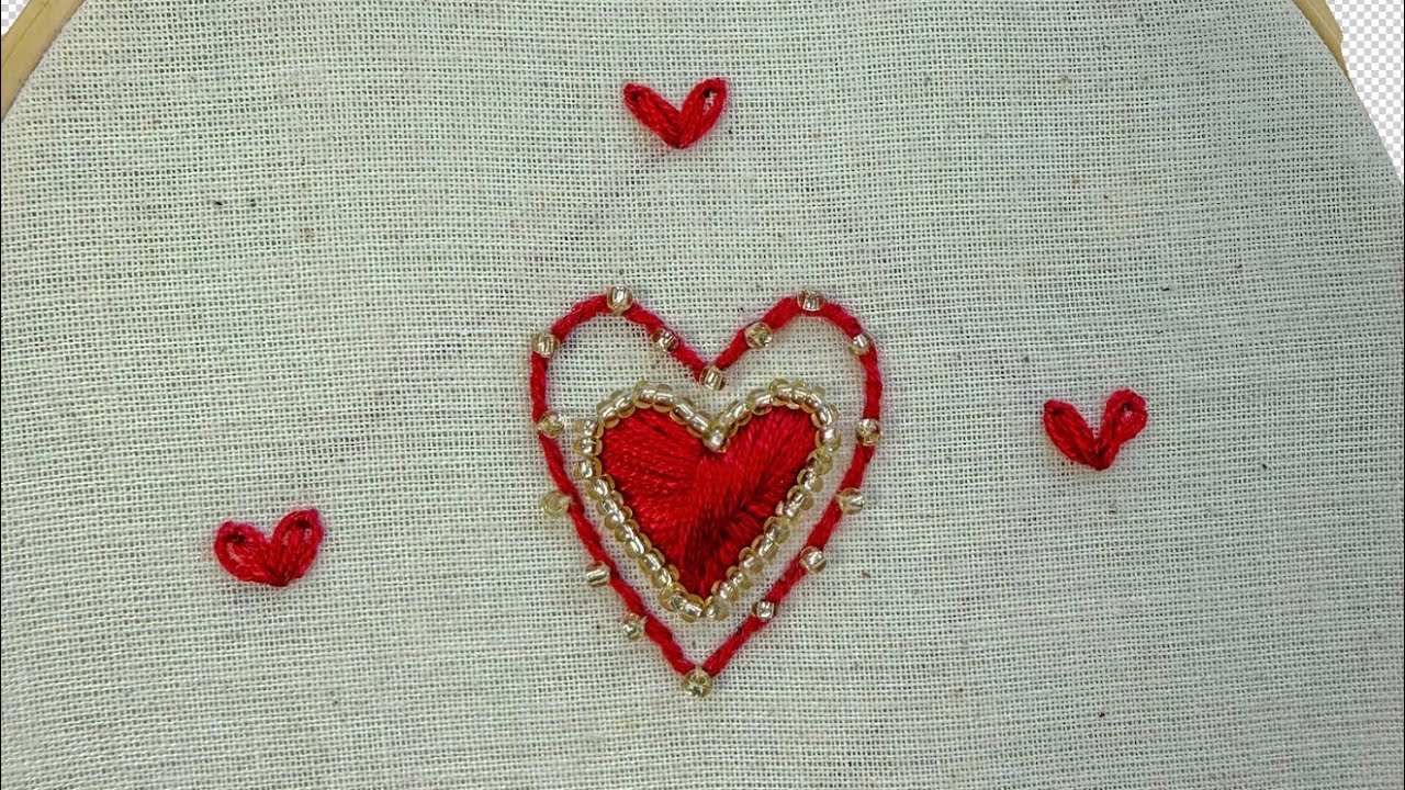 A  beautiful heart ♥️ to my  Valentine ❤️#embroideryforbeginners  #valentinesdayspecial 