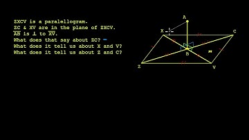 3D Geometry and Perpendicularity to a Plane and Equidistance with Auxiliary Lines
