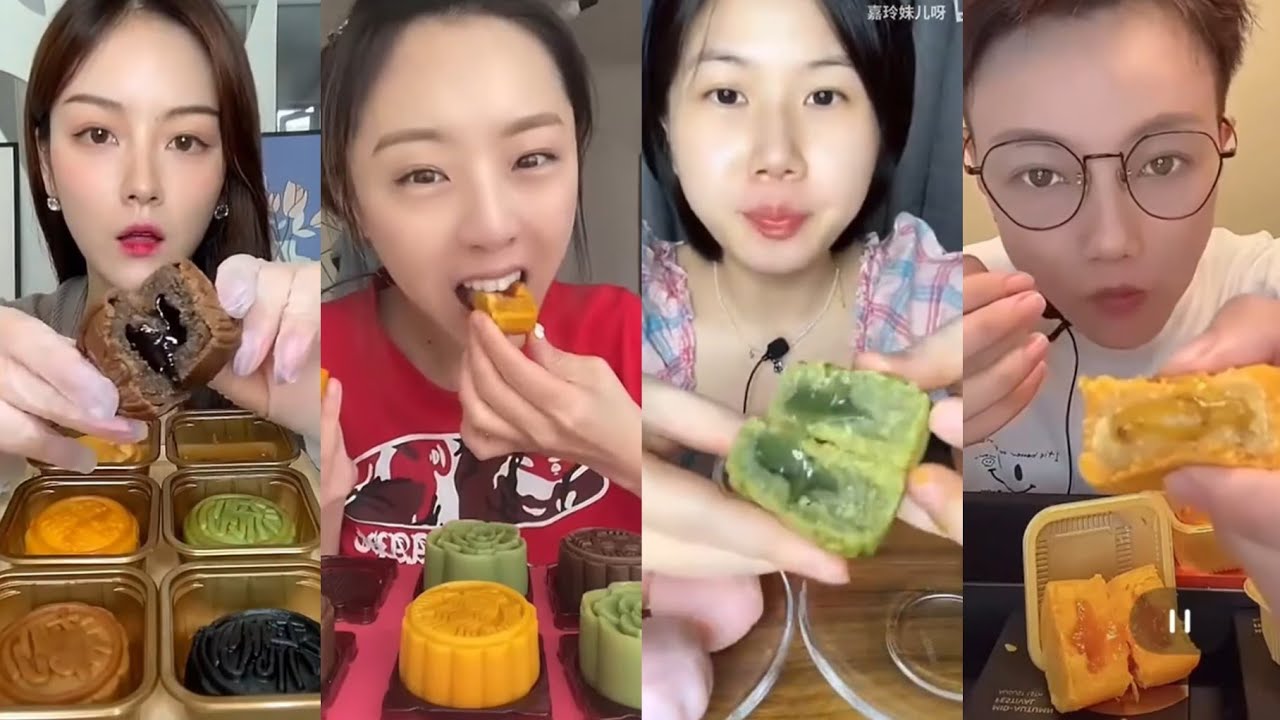 FLOWING LAVA MOONCAKES (流心月饼)*Mid-Autumn Festival Special #3 |ASMR Chinese Dessert Mukbang 디저트 먹방 吃播