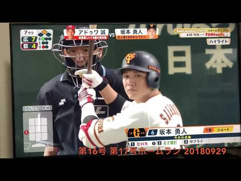 坂本勇人 2018年 第16号 第17号 ホームラン