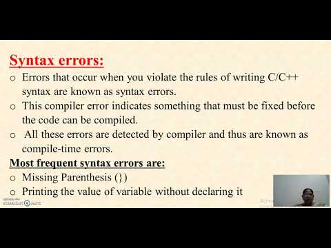 Syntax and Logical errors Video DSK