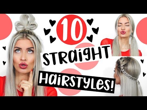 10 STRAIGHT HAIR HEATLESS HAIRSTYLES! SIMPLE & EASY! | LYSSRYANN