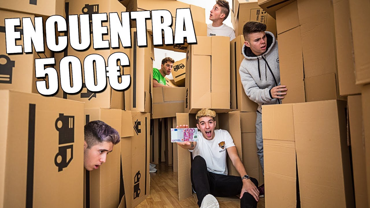 ENCUENTRA 500€ EN UN CASTILLO GIGANTE DE 200 CAJAS *MANSION LLENA DE CAJAS* (IMPOSIBLE) [Logan G]