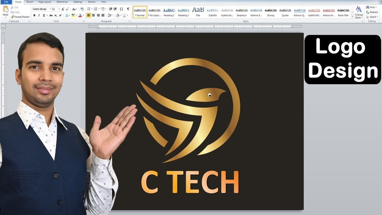How to Make a Golden bird logo design in Ms Word  Microsoft word me logo kyse banaye