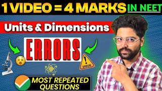 UNIT, DIMENSIONS & ERRORS🔥| 4 Marks पक्के | NEET 2024 Profile