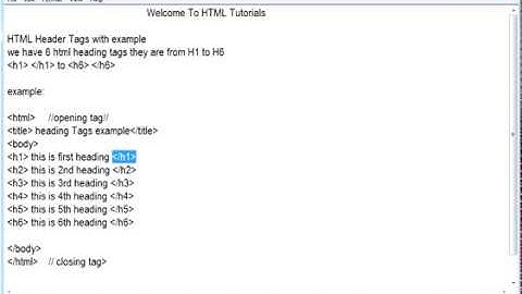 Html Heading Tags | html tutorials for beginners
