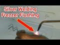 How to do silver pipe welding freezer with pipe flushing full tutorial in Urdu/Hindi