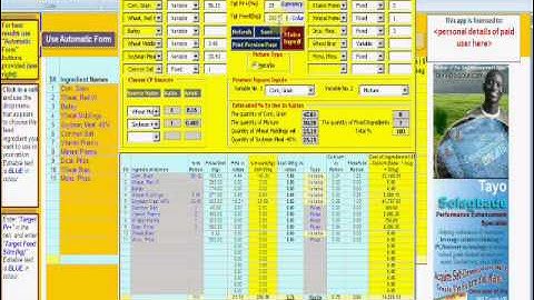 Part 2 of 3 - Ration Formulation using data supplied by an Algerian PhD Student Enquirer