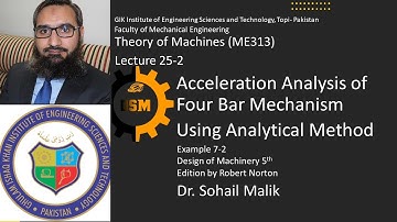 25-2 Acceleration Analysis of 4 Bar Mechanism Problem using Analytical Method | Theory of Machines