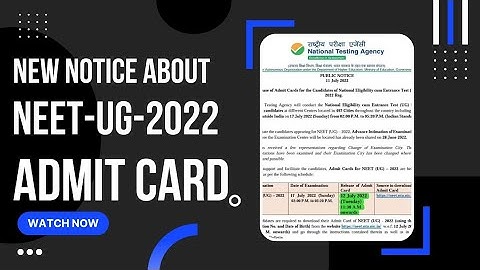 NEET-UG-2022 Admit Card official Update | Will Released on 12th July | Subhojit Ghosh