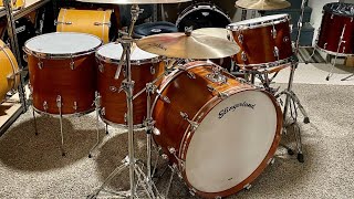 マイクスリンガーランド Slingerland 12 x 14 Sparkling Red Pearl Wood Marching Snare