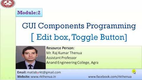 MATLAB GUI Programming for Edit box and Toggle button [Hindi/Urdu]