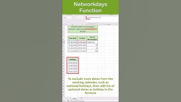 How to Calculate Working Days in Excel with Networkdays #shorts
