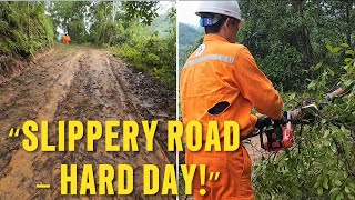 Clearing 2 Power Line Spans – Muddy Road Made Everything Hard!