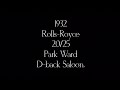 1932 Rolls-Royce 20/25 Park Ward D-back Saloon.