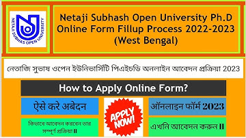 Phd Online From Fillup Process Netaji Subhash Open University 2023❗PhD Application NSOU West Bengal❗