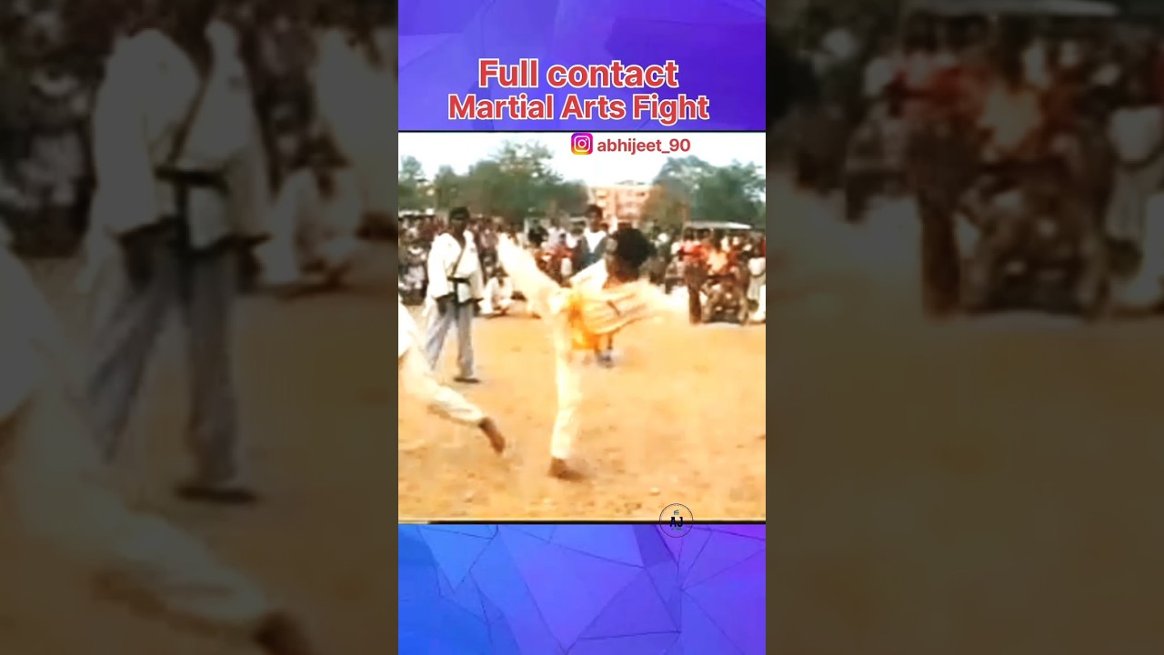 Full contact Martial arts fight power full kick hit 