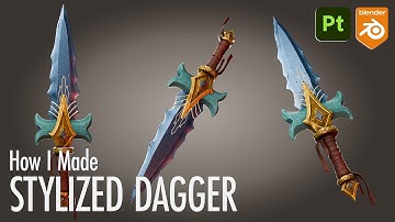 How I Made Stylized Dagger in Blender and Substance Painter #blender3d #substance3dpainter