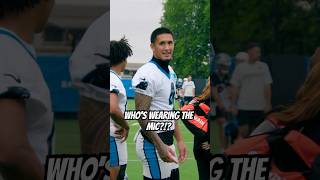 TMac & Jalen Coker thought they were micd 🤣 #carolinapanthers