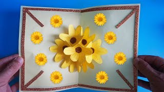 Kağittan 3D Çi̇çek Yapimi - Kağittan Hedi̇ye Kart