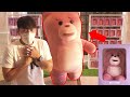 Creepy doll comes to life prank  giant pink bear prank