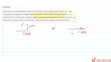 Represent the following numbers as integers withappropriate signs.(a) An aeroplane is flying ata...