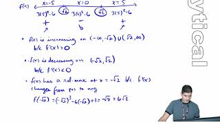 2.4c Practice With First Derivative Test Analysis of f(x) and f'(x) | AP Calculus