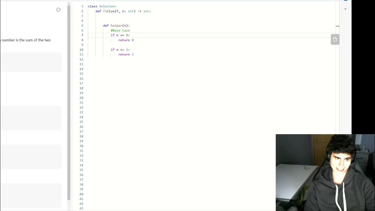 Leetcode 509 fibonacci number python solution youtube