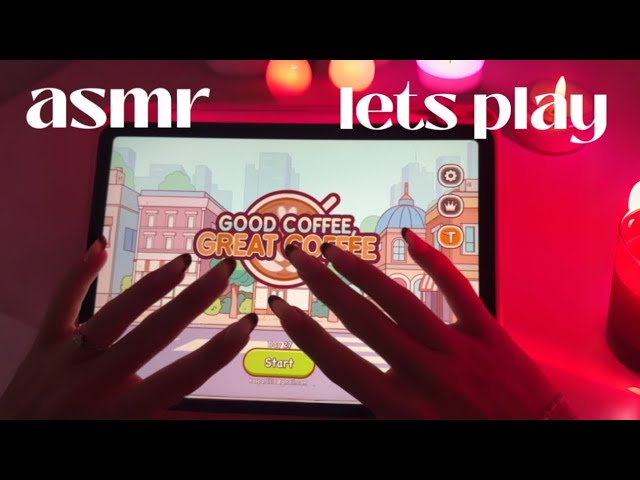 ASMR let’s play good coffee great coffee on ipad | relaxing tapping, whispering, close up, lo-fi