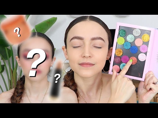 PICKING RANDOM COLORS (without looking) MAKEUP CHALLENGE!!