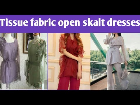 Tissue fabric skalt dresses/ beautiful tissue skalt dress design - YouTube