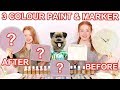 3 Color Paint & Marker Makeover Challenge *ft BBC Hacker T Dog! | Sis vs Sis | Ruby and Raylee