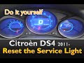 Citroen DS4 Service Light reset