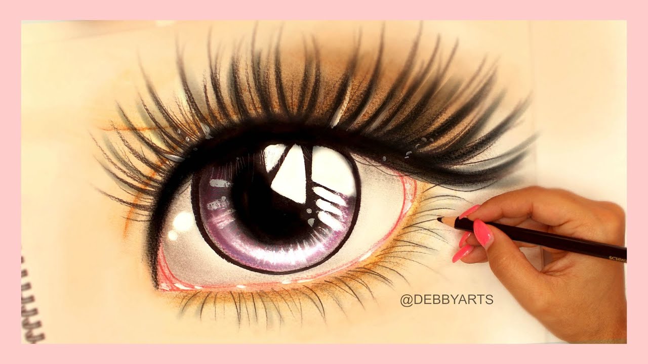  Realistic  Anime  Eye  Speed Drawing  DebbyArts YouTube