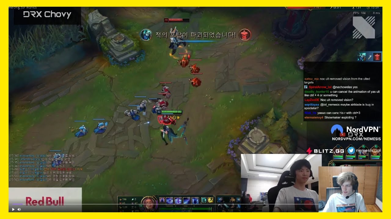 Nemesis reacts to chovy outplay